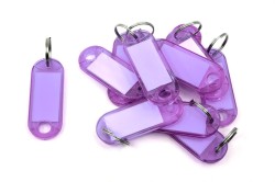 Zawieszki (breloczki) do kluczy Tres dwustronne 50 sztuk - fioletowe