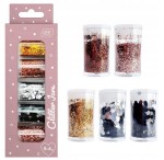 Ozdoby brokatowe Interdruk Glitter Jars Glam 5 x 4g - 5 kolorów