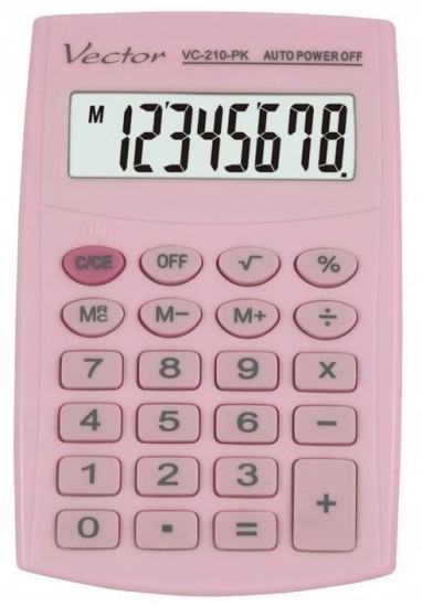 kalkulator kieszonkowy vector vc-210-gn różowy.JPG