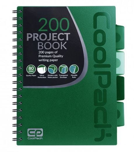 zeszyt na spirali coolpack 200 kartek kratka project book B5 green.JPG