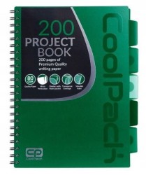 Kołozeszyt z przekładkami A4 CoolPack Project Book Green 100-kartkowy w kratkę
