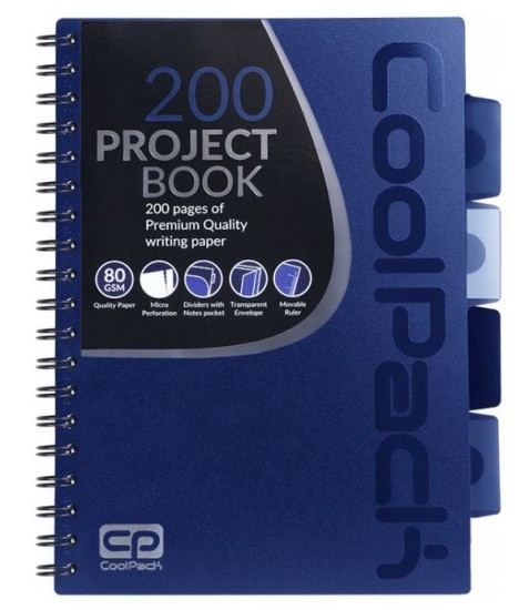 zeszyt na spirali coolpack 200 kartek kratka project book B5 dark blue.JPG