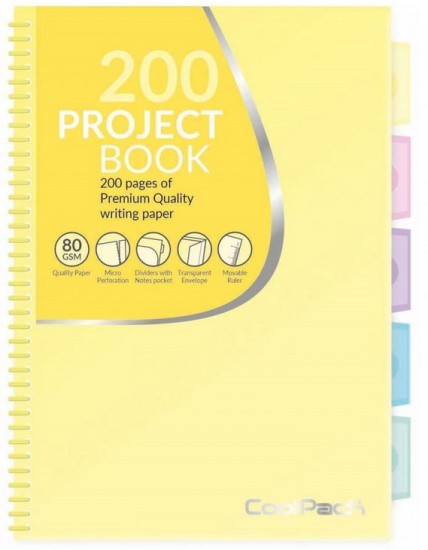 kołobrulion coolpack project book A4 200 kartek w kratkę pastel yellow.JPG