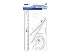 Zestaw geometryczny MFP - kątomierz, 2 ekierki, linijka 30cm