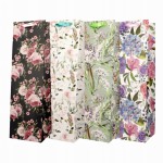Torebka prezentowa na butelkę Incood 12 x 40 x 10 cm - różne wzory kwiatowe