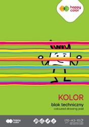 Blok techniczny A3 Happy Color 170g - kolorowy - 10 arkuszy