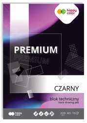 Blok techniczny A3 Happy Color Premium 220g - czarny - 10 arkuszy