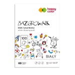 Blok rysunkowy A4 Happy Color Bazgrownik 80g - biały - 100 arkuszy