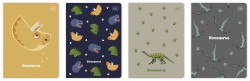 Zeszyt A5 Interdruk Dinozaurus 16-kartkowy w wąskie kolorowe linie - różne wzory okładek