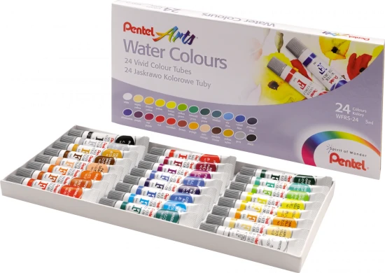 farby akwarelowe 5ml Pentel 24 kolory.webp