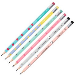 Ołówek Interdruk Sweet Girl z gumką HB - różne wzory