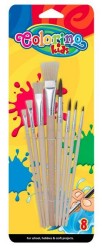 Zestaw pędzli szkolnych Colorino - 8 sztuk - 4 pędzle płaskie i 4 okrągłe