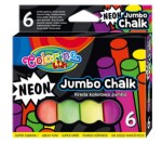 Kreda szkolna kolorowa neonowa niepyląca okrągła Colorino Kids Jumbo - 6 sztuk