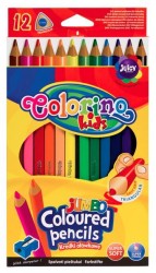 Kredki ołówkowe trójkątne z temperówką COLORINO Kids Jumbo - 12 kolorów