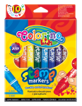 Pisaki (flamastry) dwustronne COLORINO Kids Stamp (z pieczątkami) - 10 kolorów