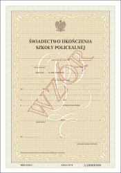 MEiN-I/30/2 Świadectwo ukończenia szkoły policealnej z zabezpieczeniami (papier specjalny, UV, numeracja)