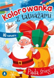 Kolorowanka bożonarodzeniowa z tatuażami - Pada śnieg