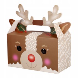 Świąteczne pudełko na prezent Incood składane - 15 x 7 x 14 cm - Renifer