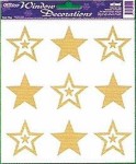 Naklejka witrażowa brokat 8 x 8,5 cm - 9 sztuk - ZŁOTE lub SREBRNE