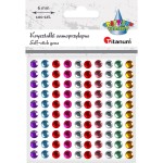 Kryształki samoprzylepne okrągłe Craft-Fun Series ∅6mm - 100 sztuk - mix kolorów