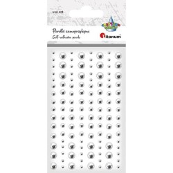 Perełki samoprzylepne Craft-Fun Series ∅6/5/4/3mm - 120 sztuk - srebrne