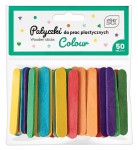 Drewniane patyczki / szpatułki kreatywne kolorowe 65 x 10mm - 50 sztuk