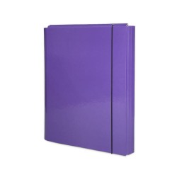 Teczka skrzydłowa Pastello z gumką 3,5cm - fioletowa