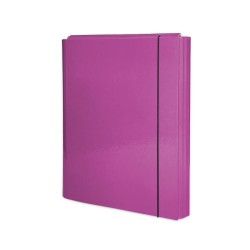 Teczka skrzydłowa Pastello z gumką 3,5cm - różowa (amarantowa)