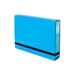 Teczka skrzydłowa Pastello z szeroką gumką box 5cm - jasno niebieska