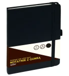 Notes / notatnik zamykany na gumkę A5 Grand 80 kartkowy w kratkę - CZARNY