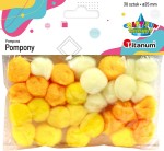 Pompony akrylowe Craft-Fun Series ∅25mm 30 sztuk - mix odcieni żółtego