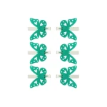 Klamerki dekoracyjne drewniane 4,5 cm z filcową ozdobą w kształcie motyla - 6 sztuk