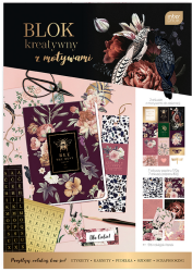 Blok kreatywny z motywami i naklejkami Interdruk Art Deco A4