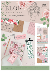 Blok kreatywny z motywami i naklejkami Interdruk Secret Garden A4