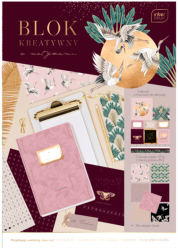 Blok kreatywny z motywami i naklejkami Interdruk Satin Gold A4