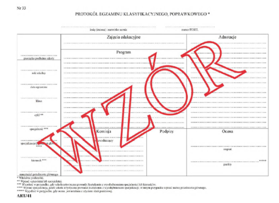 ART_41_PROTOKÓŁ EGZAMINU klasyfikacyjnego poprawkowego.PNG