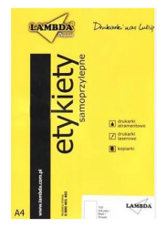 Etykiety samoprzylepne białe Lambda 105,0 x 57,0 mm - 100 arkuszy