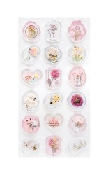 Naklejki dekoracyjne / pieczątki dekoracyjne Galeria papieru - kwiaty - 18 sztuk