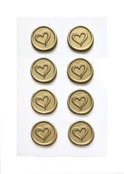 Naklejki dekoracyjne / odbicie lakowe Galeria papieru - złote serca - 8 sztuk