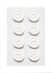 Naklejki dekoracyjne / odbicie lakowe Galeria papieru - białe serca - 8 sztuk