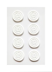 Naklejki dekoracyjne / odbicie lakowe Galeria papieru - białe listki - 8 sztuk