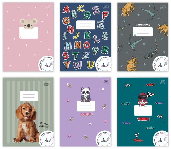 Zeszyt A4 32 kolorowa 3= do nauki pisania mix 5902277258892.jpg