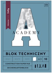 Blok techniczny A3 Interdruk Academy 240g - biały - 10 arkuszy