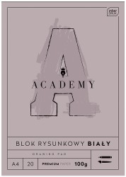 Blok rysunkowy A4 100g Interdruk Academy - biały - 20 arkuszy
