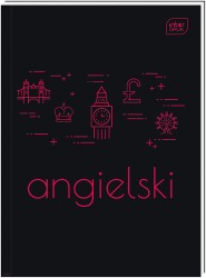 Brulion przedmiotowy w twardej oprawie A5 Interdruk 80 kartkowy w kratkę - język angielski