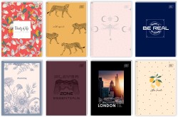 Zeszyt A5 w półtwardej oprawie Interdruk Hybrid 80-kartkowy w kratkę - różne wzory okładek