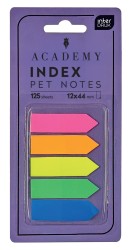 Zakładki indeksujące Interdruk Academy Neon strzałki 12 x 44 mm - 5 kolorów - 125 sztuk