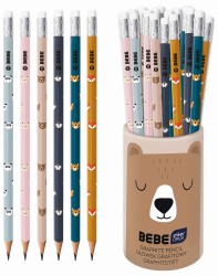 Ołówek trójkątny Interdruk BEBE Friends z gumką HB - różne wzory
