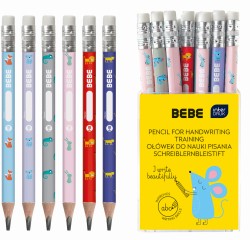 Ołówek do nauki pisania Interdruk BEBE Kids z gumką HB - różne wzory