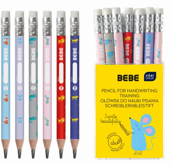 Ołowek z gumka jumbo do nauki pisania BEBE Kids 5902277357526.jpg